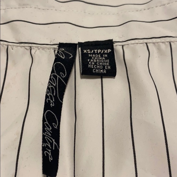 Pinstripe Off-shoulder Shirt - Picture 2 of 2